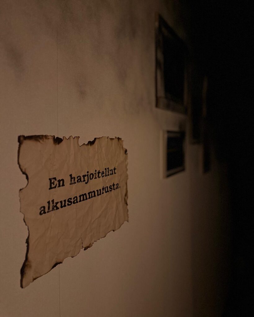 Teksti seinällä, en ole harjoitellut alkusammutusta